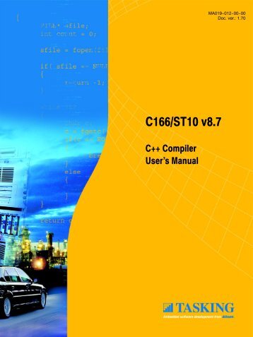 C166/ST10 C++ Compiler User's Manual - Tasking