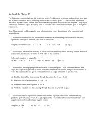 Am I ready for Algebra 2? The following examples indicate the topics ...