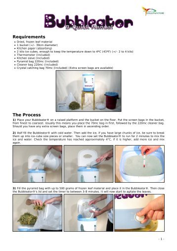 English Bubbleator B-Quick Manual PDF - Pollinator Company