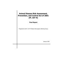 Animal Disease Risk Assessment, Prevention, and Control Act of ...