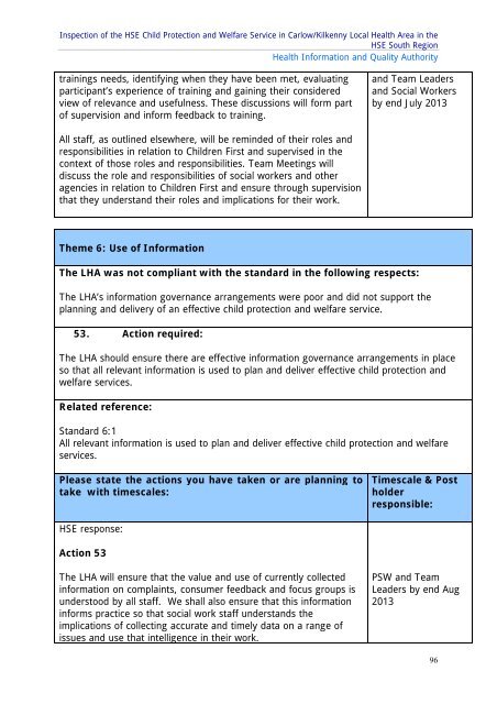 HSE Child Protection and Welfare Service in Carlow/Kilkenny - hiqa.ie