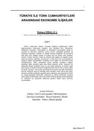 tÃ¼rkiye ile tÃ¼rk cumhuriyetleri arasÄ±ndaki ekonomik iliÅkiler