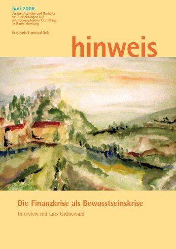 hinweis Die Finanzkrise als Bewusstseinskrise - Gemeinnützige ...