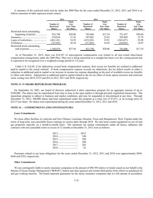 2012 Annual Report - Stone Energy Corporation