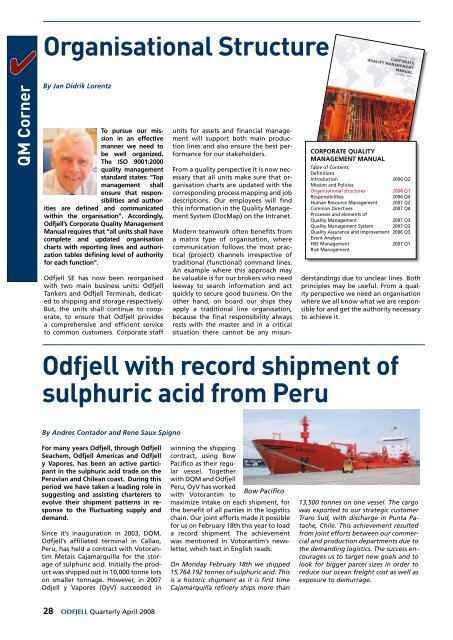 Company Magazine for the Odfjell Group - April 2008