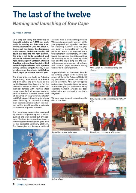 Company Magazine for the Odfjell Group - April 2008