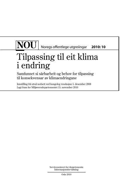 Tilpassing til eit klima i endring - Klimatilpasning