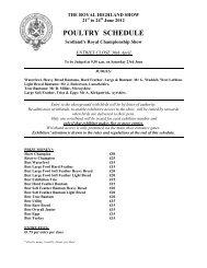 POULTRY SCHEDULE - Royal Highland Show