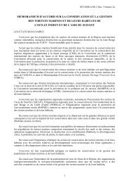 memorandum d'accord sur la conservation et la gestion des tortues ...