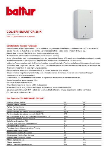 COLIBRI SMART CR 26 K - Certificazione energetica edifici