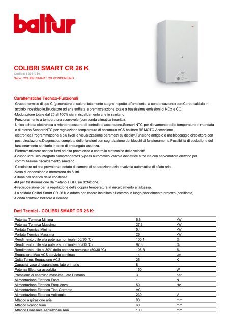 COLIBRI SMART CR 26 K - Certificazione energetica edifici
