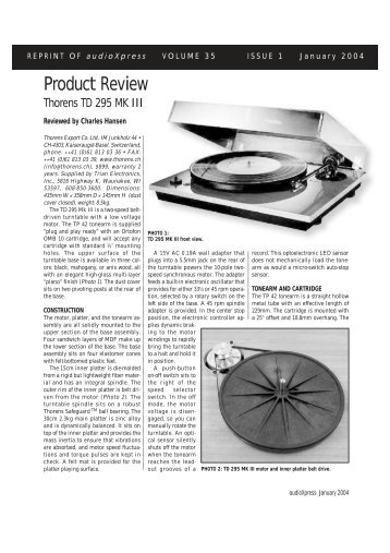 Product Review - Thorens