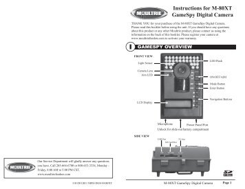 Instructions for M-80XT GameSpy Digital Camera - Trailcampro.com