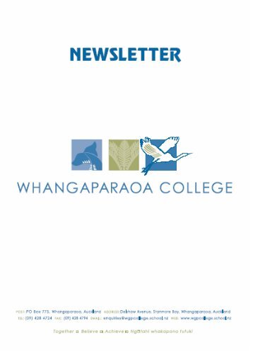 Dear Parents - Whangaparaoa College