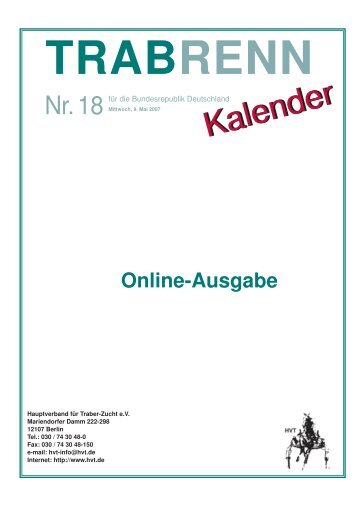 Kalender Kalender - trabrennsport.de TRS AG