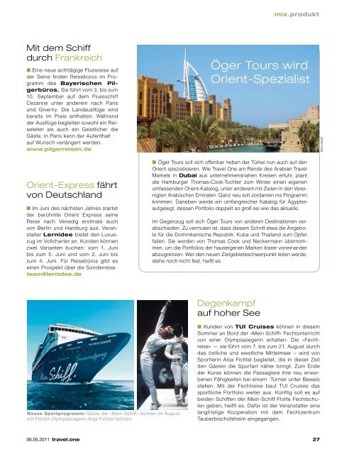 das Magazin für Reiseprofis - Travel-One