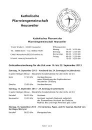 Kirchliche Nachrichten September 2013 - Pfarreiengemeinschaft ...