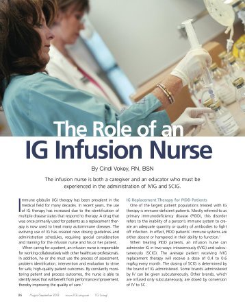 The Role of an IG Infusion Nurse - Igliving.com