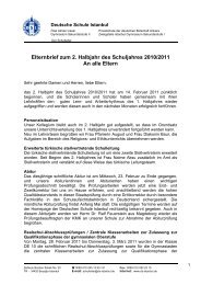 Elternbrief zum 2. Halbjahr des Schuljahres 2010/2011 An alle Eltern