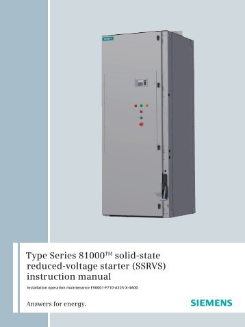 Type Series 81000TM solid-state reduced-voltage starter ... - Siemens