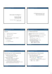 1 Informatik Grundlagen 2 6. Zahlensysteme und Rechnerarithmetik