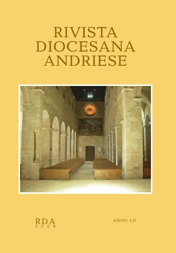 "Rivista Diocesana Andriese" - Maggio / Agosto ... - Diocesi di Andria