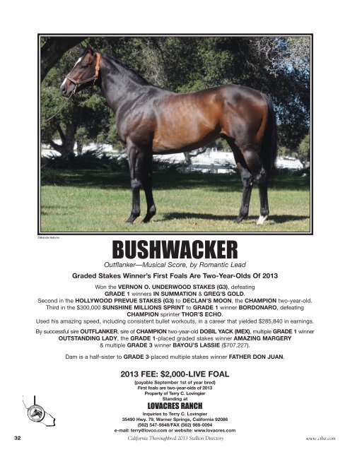 BUSHWACKER - California Thoroughbred Breeders Association