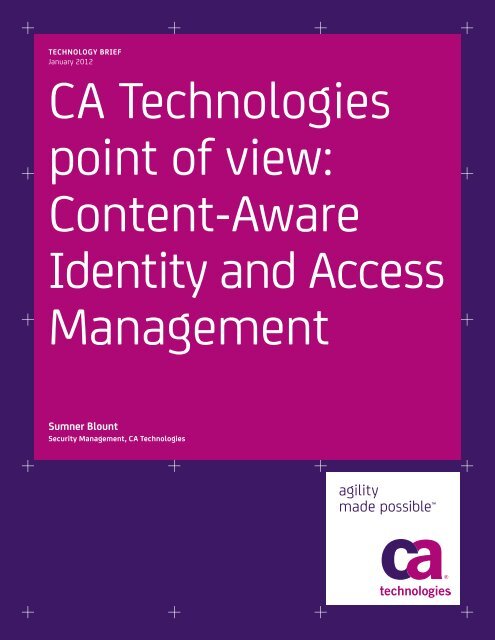 Content-Aware Identity and Access Management - CA Technologies