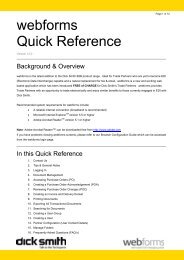 webforms Quick Reference
