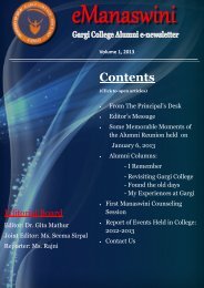Gargi College Alumni Association e-Newsletter - Home Pages of ...