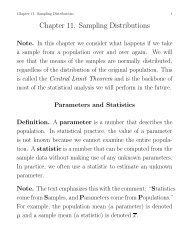 Chapter 11. Sampling Distributions - Etsu