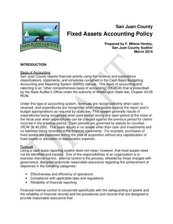 Fixed Assets Accounting Policy - San Juan County