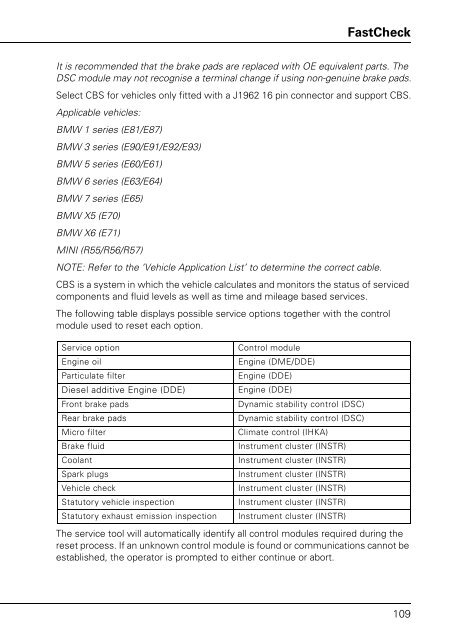 Operating instructions - TRW Automotive Aftermarket