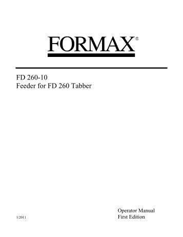 FD 260-10 Feeder for FD 260 Tabber - Formax