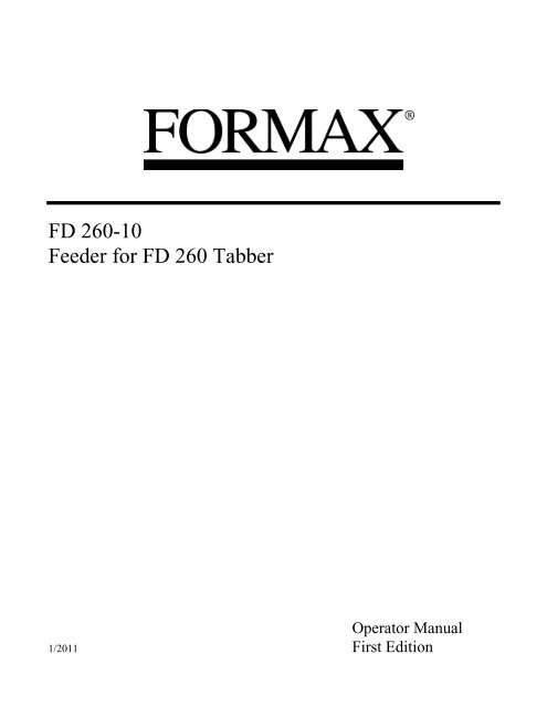 FD 260-10 Feeder for FD 260 Tabber - Formax