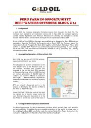peru farm in opportunitty deep waters offshore block z 34 - Gold Oil
