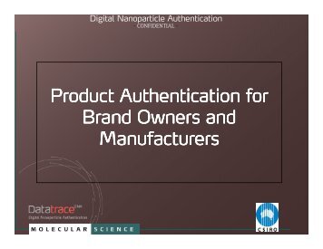 Product Authentication for Brand Owners and Manufacturers