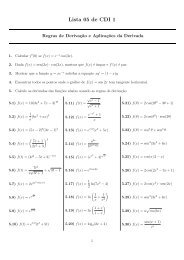 Lista 05 de CDI 1 Regra da Cadeia, T.D.F.I., Derivadas de ... - Unesp