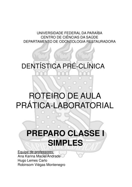 preparo classe i simples - CCS - Universidade Federal da ParaÃ­ba