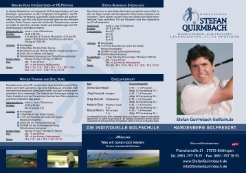 Flyer GolfschuleNEU - Stefan Quirmbach Golfschule