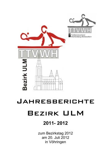 Jahresberichte Bezirk ULM - Tischtennis Bezirk Ulm