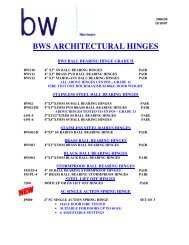 BWS ARCHITECTURAL HINGES - BW Hardware