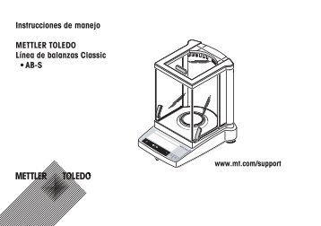 Instrucciones de manejo, Línea de balanzas Classic ... - Mettler Toledo