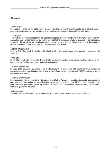 Descrizione dell'attivitÃ  di ricovero, ambulatoriale, di emergenza e di ...