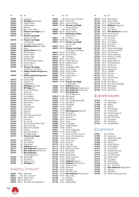 POSTER CATALOGUE 2009