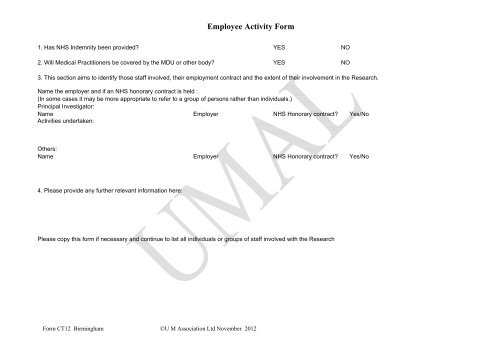 Clinical Trials-Questionnaire - University of Birmingham