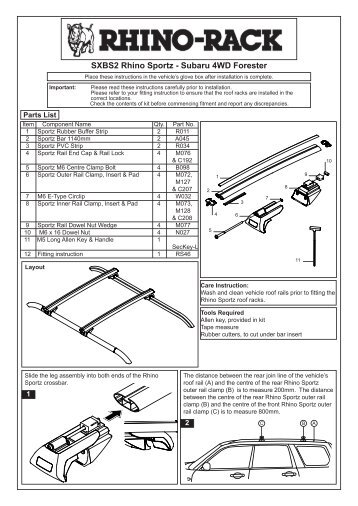 SXBS2 Rhino Sportz - Subaru 4WD Forester