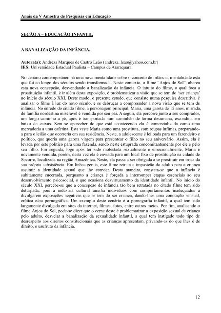 anais 2011 - Faculdade de CiÃªncias e Letras - Unesp