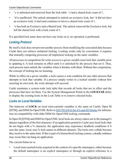 Caché ObjectScript Reference - InterSystems Documentation