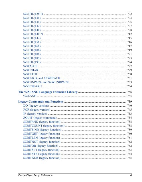 Caché ObjectScript Reference - InterSystems Documentation